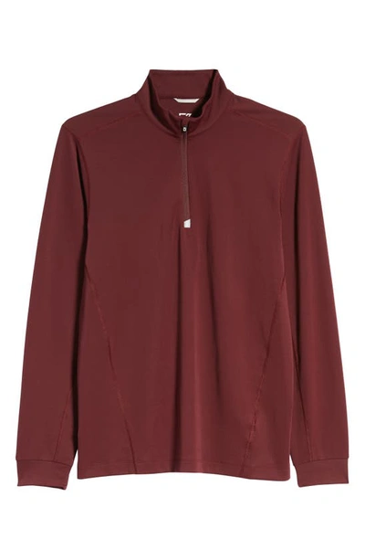 Cutter & Buck Traverse Regular Fit Quarter Zip Pullover In Bordeaux