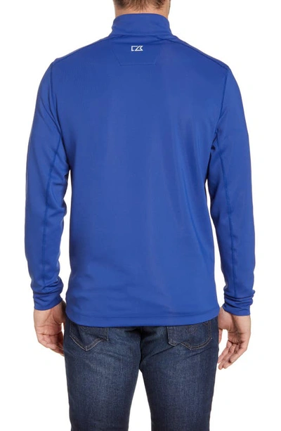 Cutter & Buck Traverse Regular Fit Quarter Zip Pullover In Tour Blue