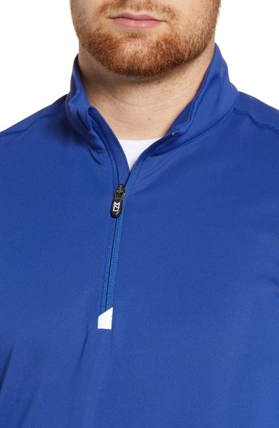 Cutter & Buck Traverse Regular Fit Quarter Zip Pullover In Tour Blue