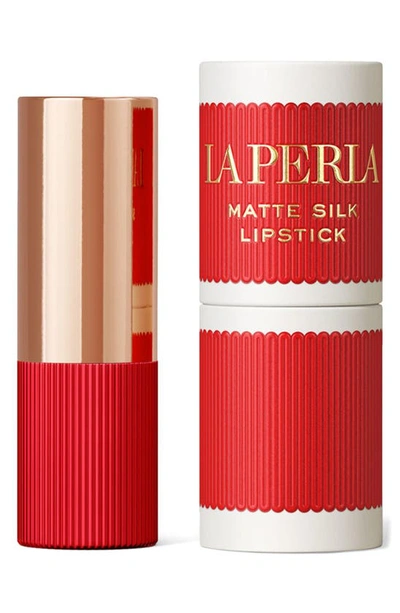 Shop La Perla Refillable Matte Silk Lipstick In Cinnamon Red