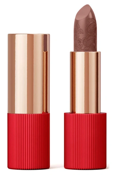 Shop La Perla Refillable Matte Silk Lipstick In Auburn Red