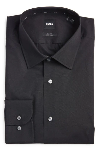 Shop Hugo Boss Hank Slim Fit Dress Shirt In Black