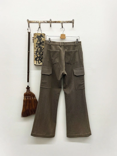 Shop Aviva Jifei Xue Side Pockets Flare Pants In Warm Grey
