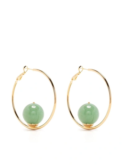 Shop D'estree Destree Sonia Hoops Earring Big In 402 Green