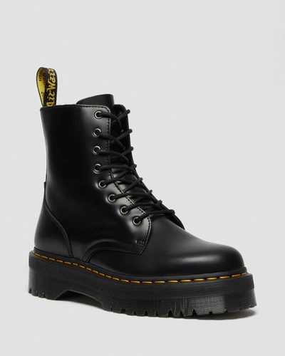 Shop Dr. Martens' Dr. Martens Jadon Smooth Leather Platform Boots In Black
