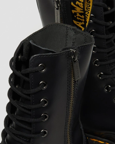 Shop Dr. Martens' Dr. Martens Jadon Hi Polished Smooth Leather Platform Boots In Black