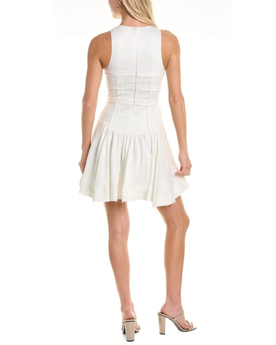 Shop Aje Tidal Linen-blend Skater Dress In White
