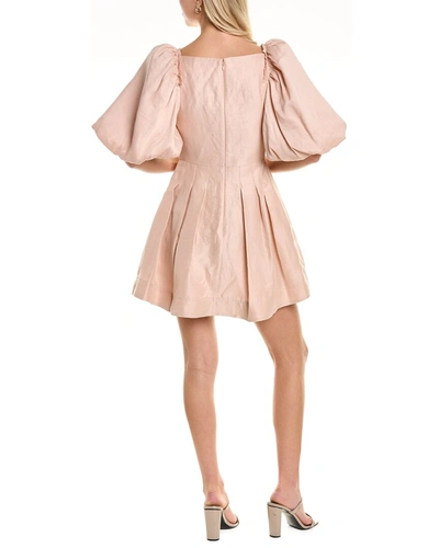 Shop Aje Dusk Knot Linen-blend A-line Skirt In Pink