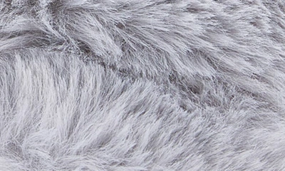 Floopi Morgan Faux Fur Crossband Slipper In Grey