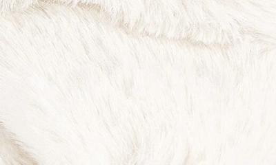 Floopi Morgan Faux Fur Crossband Slipper In Beige