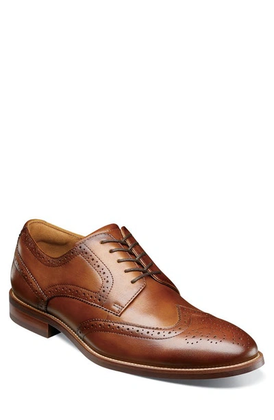 Shop Florsheim Ruvo Wingtip Derby In Cognac