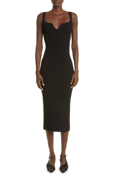 Shop Khaite Nina Rib Sweater Dress In Black