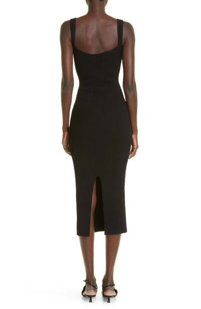 Shop Khaite Nina Rib Sweater Dress In Black