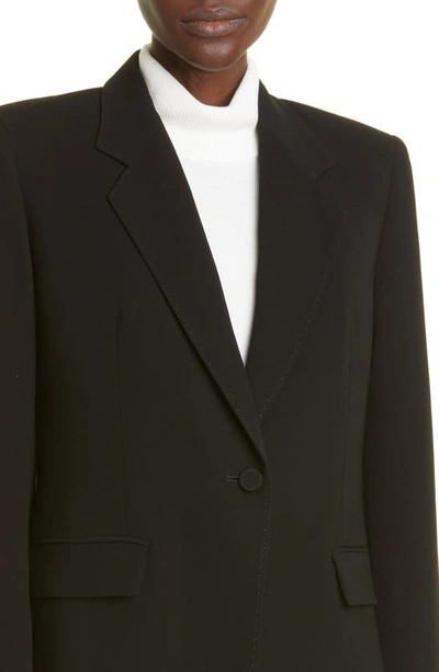 Shop Lafayette 148 Holder Tailored One-button Blazer In Black