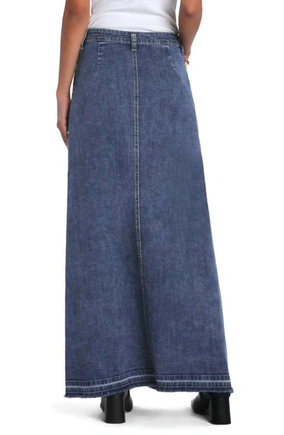 Wash Lab Denim Royal Denim Maxi Skirt In Baroness Blue