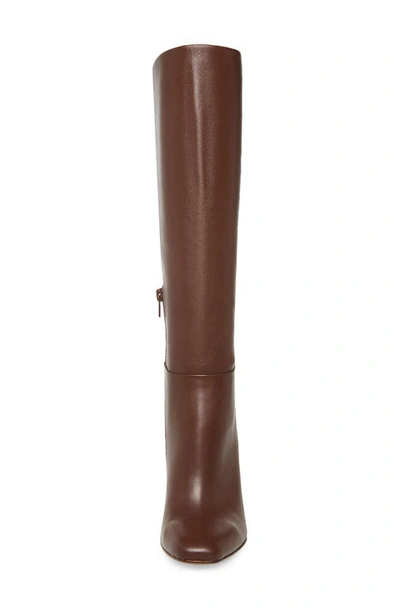 Shop Steve Madden Ally Knee High Boot In Brown Leather