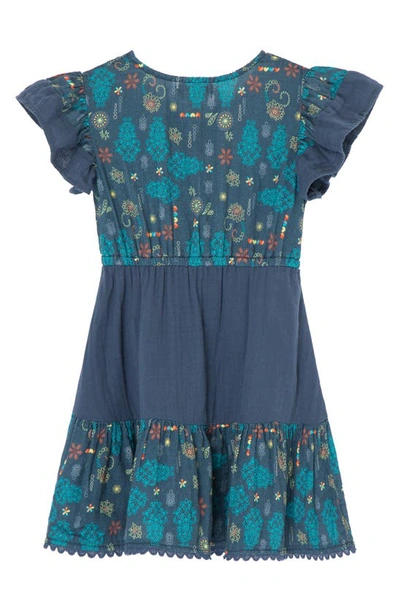 Shop Peek Aren't You Curious Kids' Flutter Sleeve Gauze Dress In Print