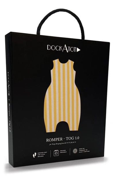 Shop Dockatot Print Cotton Pajama Romper In Gold