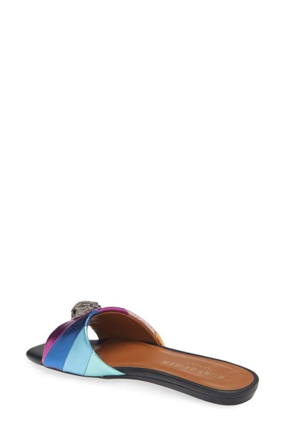 Kurt Geiger Leather Kensington Slides In Pink Multi