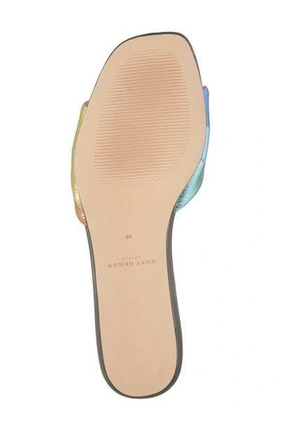 Kurt Geiger Leather Kensington Slides In Pink Multi