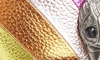 Kurt Geiger Leather Kensington Slides In Pink Multi