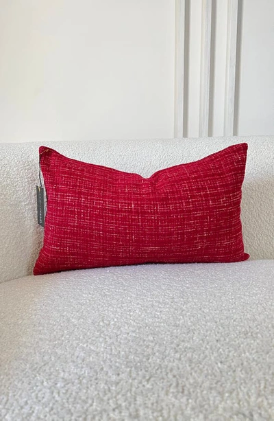 Modish Decor Pillows Tweed Pillow Cover In Scarlett