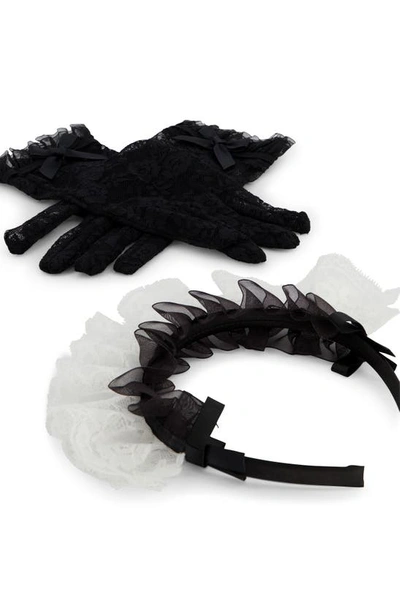 Shop Hunkemoller Ellen The Maid Headband & Gloves Set In White