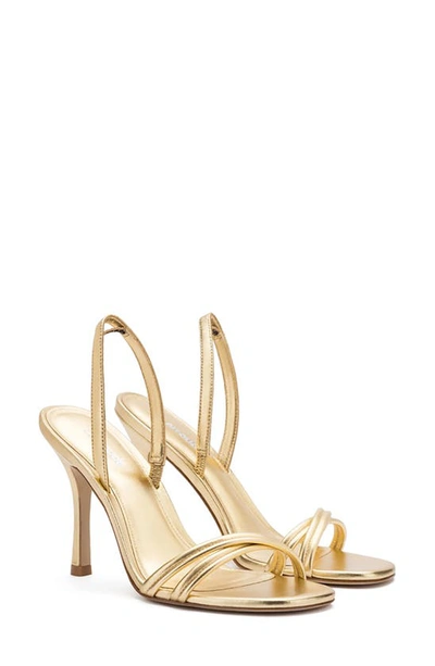 Shop Larroude Annie Slingback Stiletto Sandal In Gold