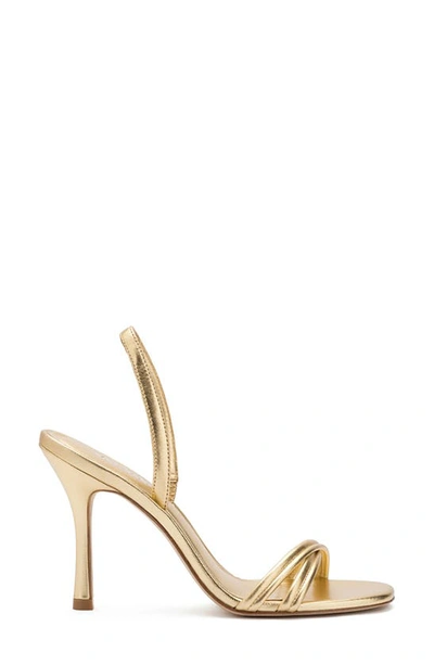 Shop Larroude Annie Slingback Stiletto Sandal In Gold