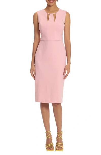 Shop Donna Morgan For Maggy Cutout Sheath Midi Dress In Shell Pink