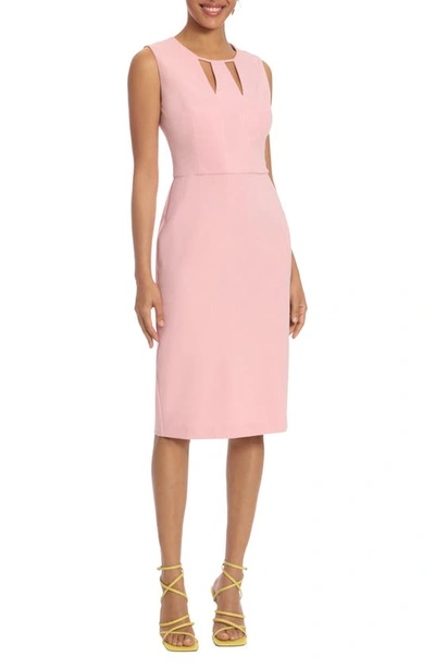 Shop Donna Morgan For Maggy Cutout Sheath Midi Dress In Shell Pink