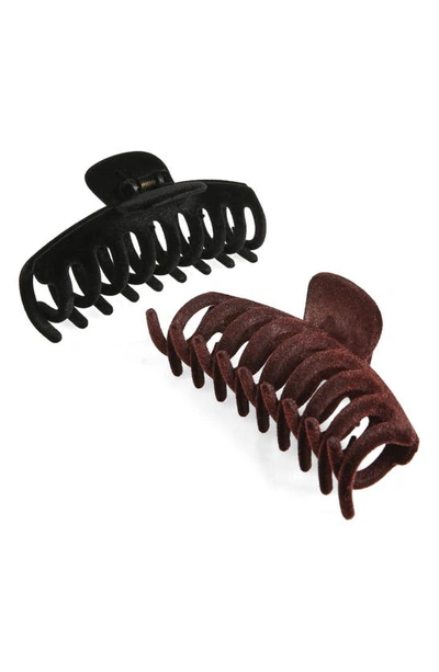 Shop Tasha Assorted 2-pack Jaw Clips In Black Brown