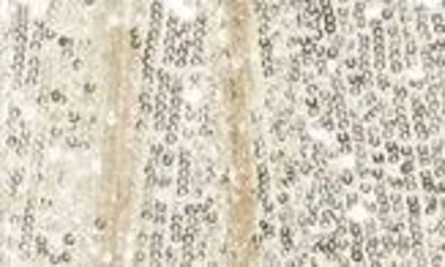 Pisarro Nights Sequin Long Sleeve A-line Gown In Jbs Silver