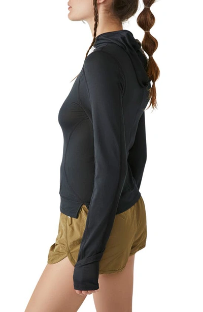 Free People Fp Movement Misty Morning Layer Hoodie In Black