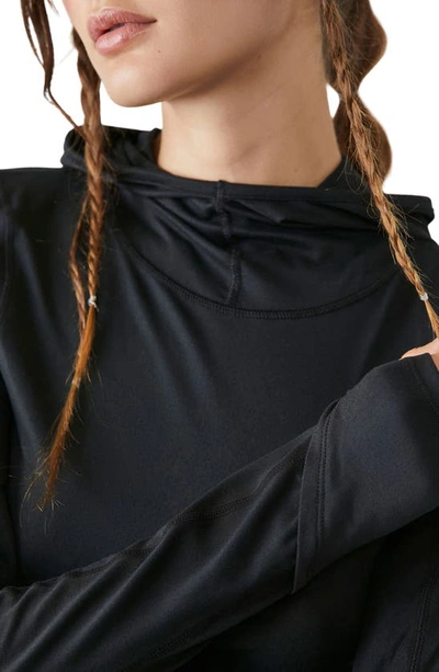 Free People Fp Movement Misty Morning Layer Hoodie In Black