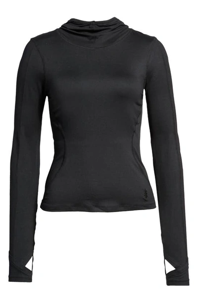 Free People Fp Movement Misty Morning Layer Hoodie In Black