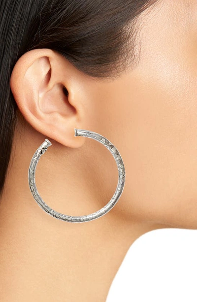 Shop Gas Bijoux Small Maori Hoop Earrings In Silver