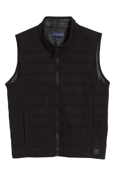 Shop Stone Rose Jersey Fleece Puffer Vest In Black