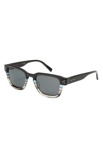 Shop Ted Baker Polarized Square Sunglasses In Grey