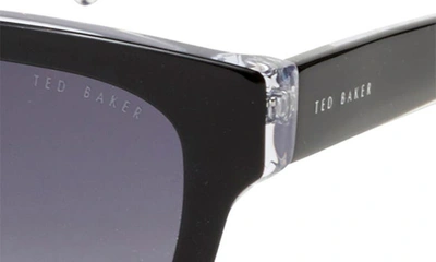 Shop Ted Baker Polarized Square Sunglasses In Black