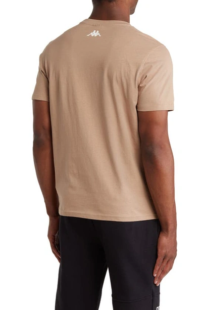 Kappa Authentic Bergen Cotton Graphic Tee In Brown-black-green-white