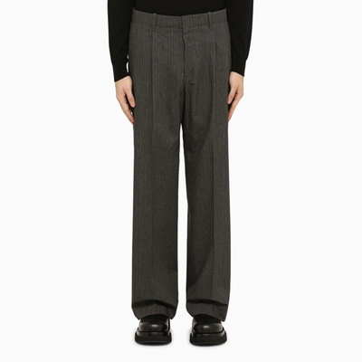 Shop Our Legacy Regular Grey Pinstripe Trousers