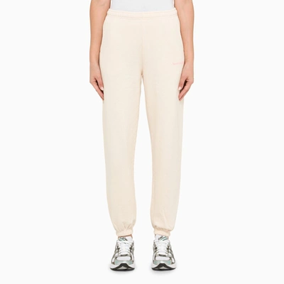 Shop Sporty And Rich Cream Jogging Trousers In Beige