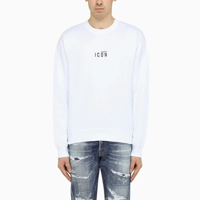 Shop Dsquared2 | White Cotton Crew-neck Sweatshirt