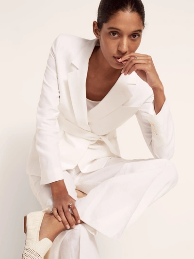 Shop Another Tomorrow Linen Blazer |  In White