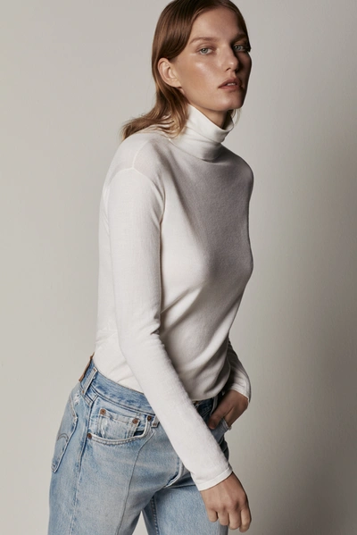 Shop Another Tomorrow Turtleneck Sweater In White