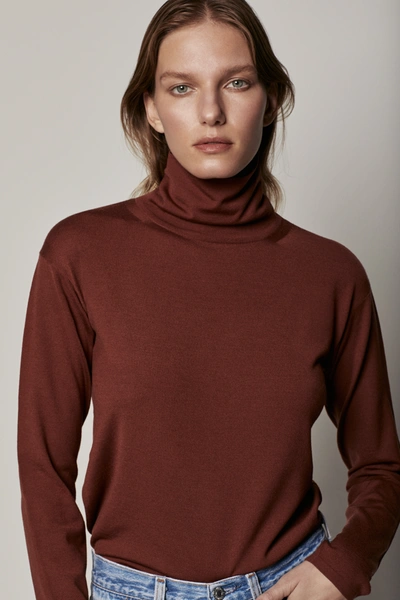 Shop Another Tomorrow Turtleneck Sweater In Rust