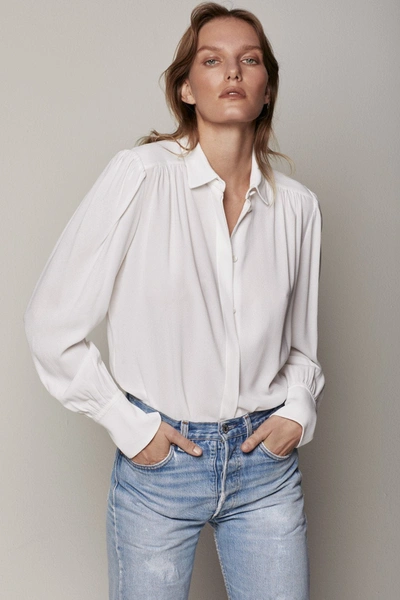 Shop Another Tomorrow Gathered Blouse In White