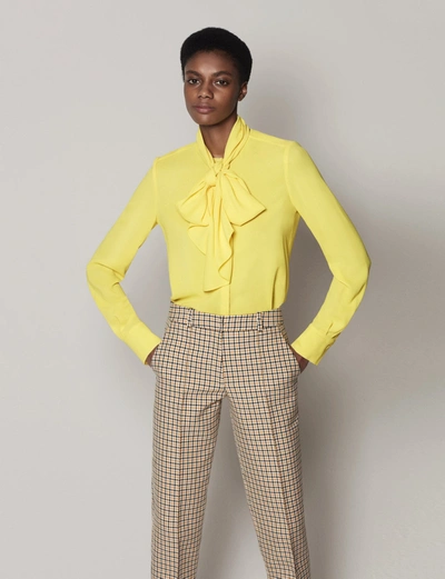 Shop Another Tomorrow Bow Blouse - Sustainable Fashion |  In Lemon