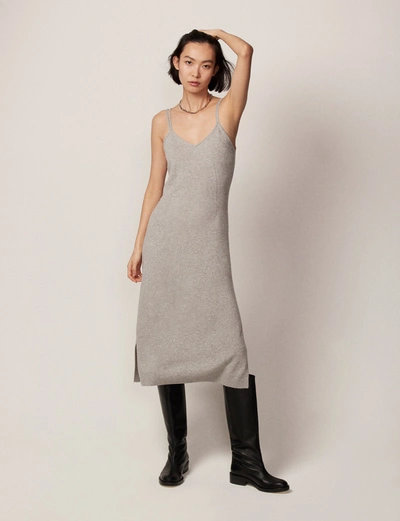 Shop Another Tomorrow Cashmere Slip Dress In Heather Grey